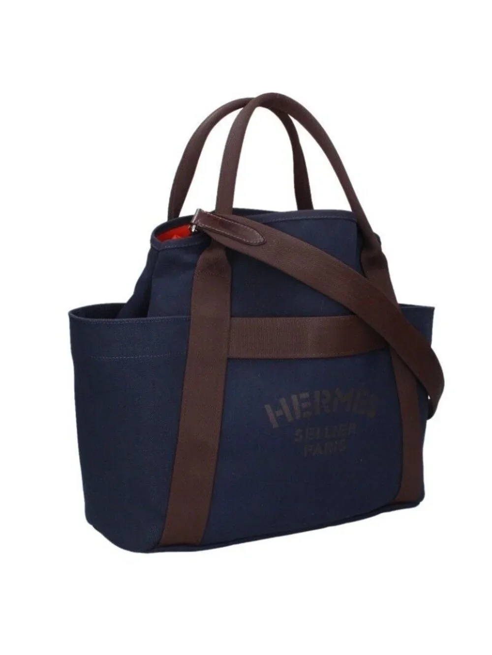 Hermes Sac Depan Sage Groom Canvas 2-Way Handbag